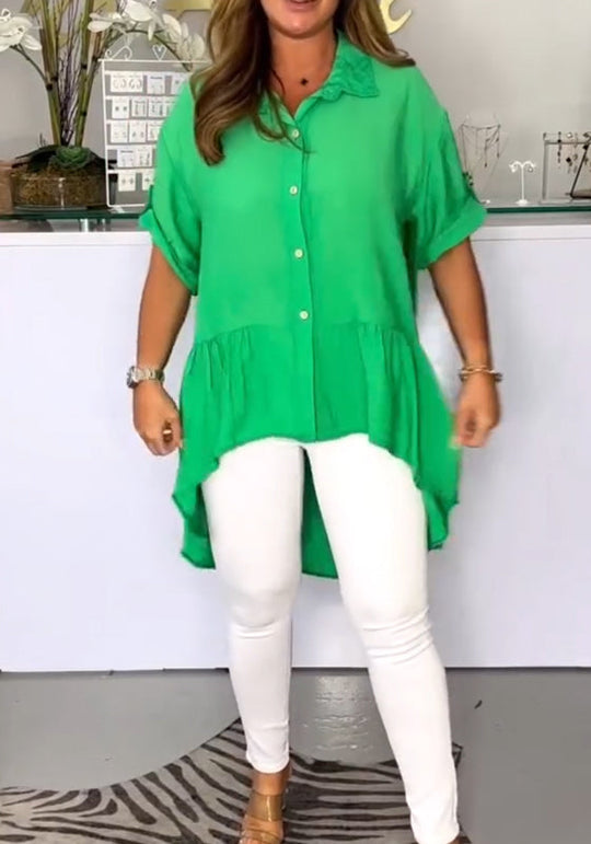 Camisa Irregular Cor Sólida