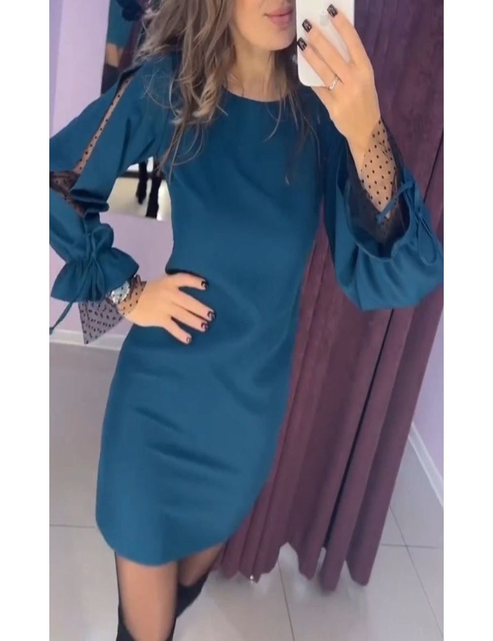 Miranda™ Vestido envolvente – elegante e festivo – mistura de algodão com babados – perfeito para a primavera e o outono