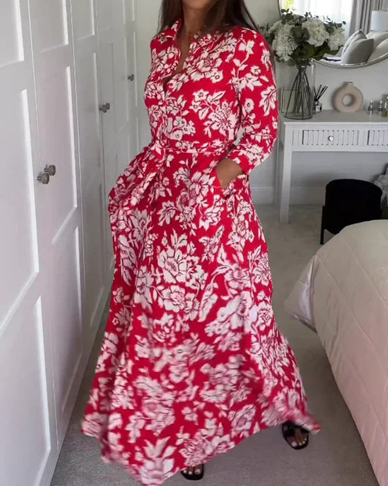 Vestido maxi com estampa floral