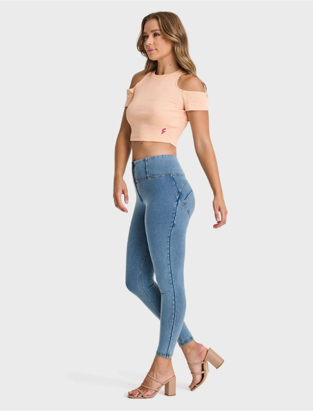 Rosalia™ Alta Cintura Calças Denim