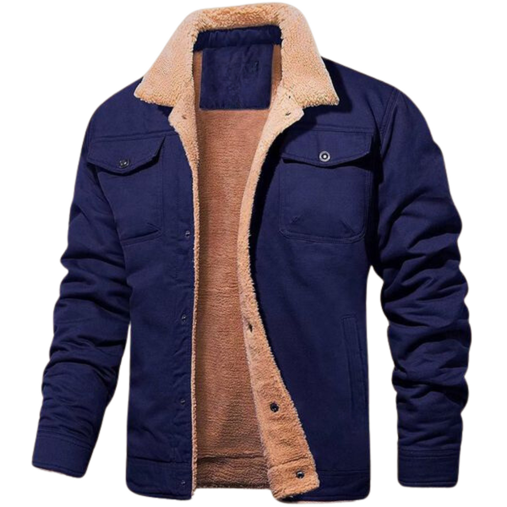 Axel™ Jaqueta Masculina com Forro Sherpa e Fecho Botão