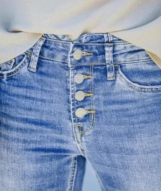 Kerryl™ Jeans Elegantes com Fundo de Sino