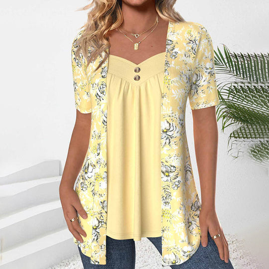 Sophia™ Blusa Elegante com Estampa Floral