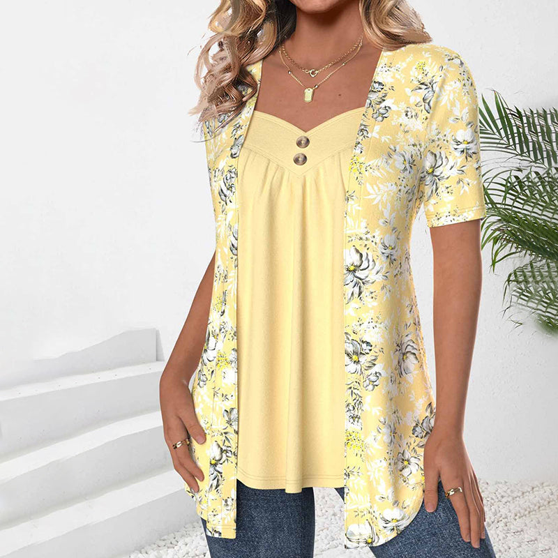 Sophia™ Blusa Elegante com Estampa Floral