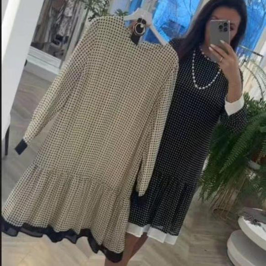 Marie™ Vestido elegante de bolinhas de algodão de alta qualidade