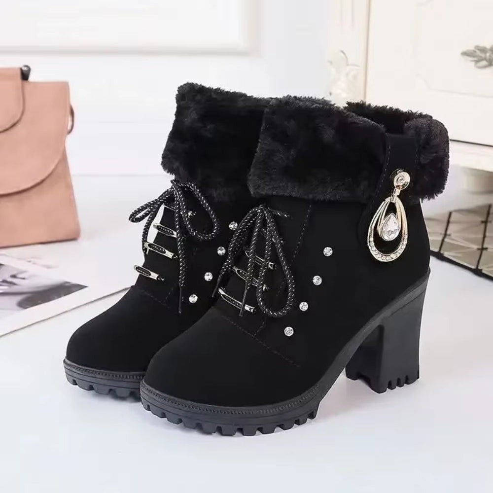 Fellanmut™ Botas femininas elegantes de inverno com salto