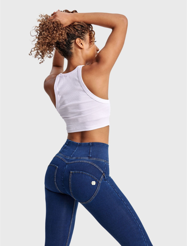 Rosalia™ Alta Cintura Calças Denim