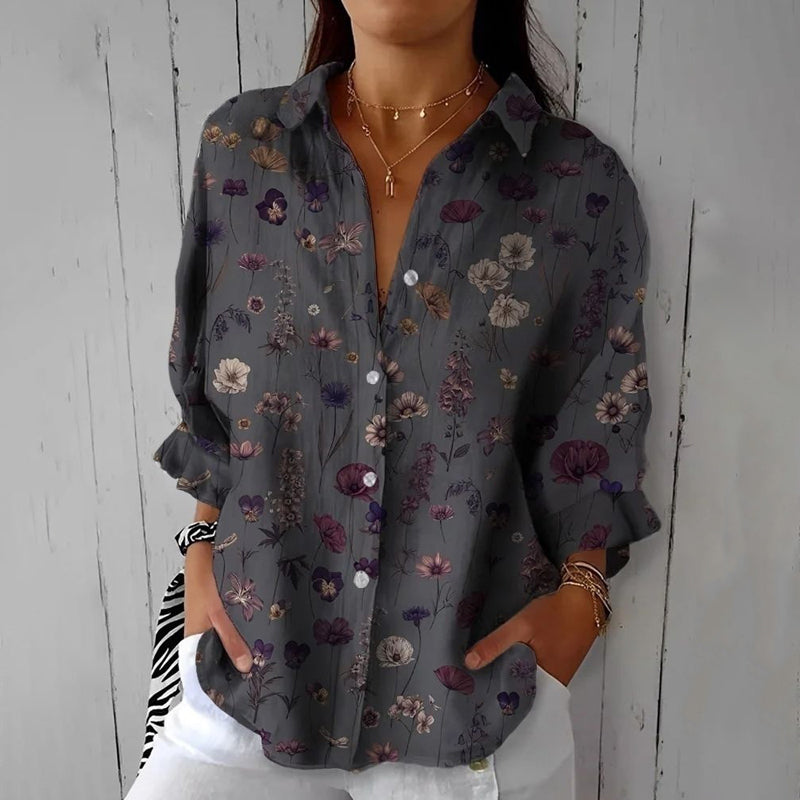 Colette™ com estampado floral vintage Blusa