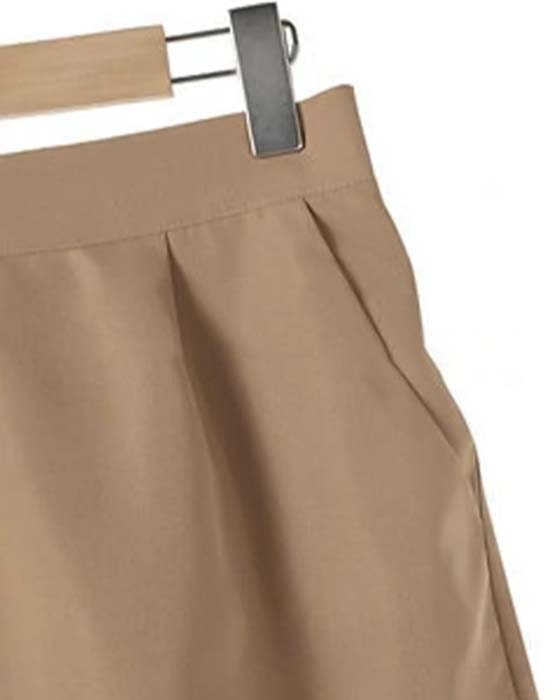 Conjunto de duas peças de shorts sem mangas com bolso em algodão e linho de cor sólida