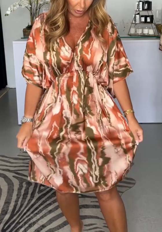 Vestido estampado em cetim