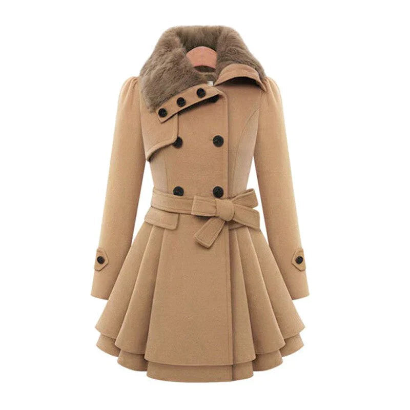 Yena™ Trench coat estiloso com pele vegana