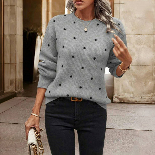 Gyn™ Pull décontracté en tricot à pois