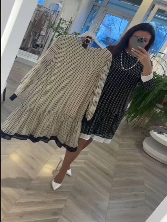 Loretta™ Vestido elegante de bolinhas de algodão de alta qualidade