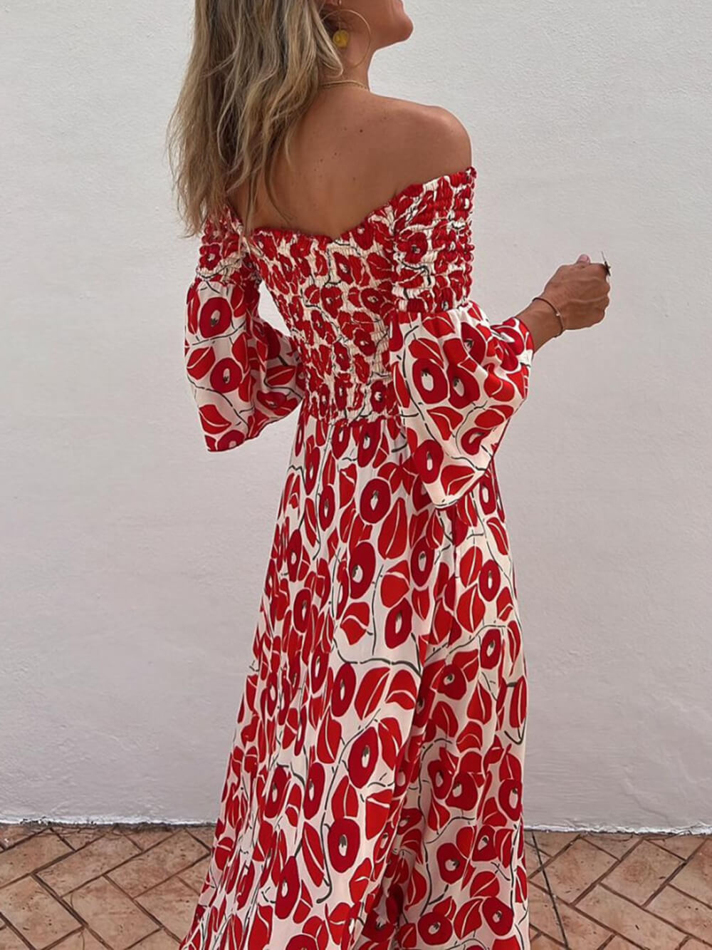 Vestido ombro único com estampa floral