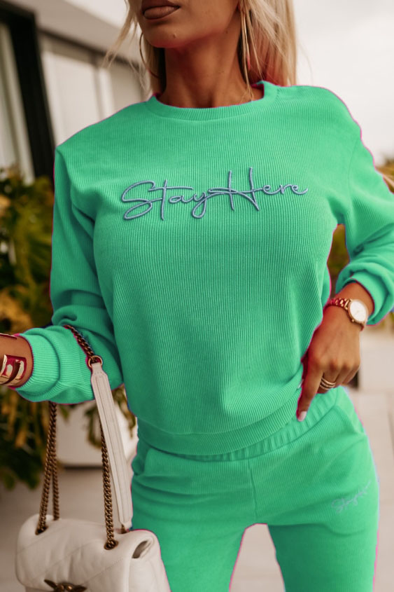 StayHere™ Conjunto de moletom feminino e calças escuras