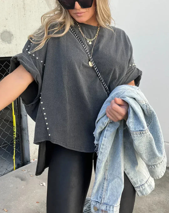 Bella™ Camiseta oversized com Studs