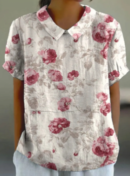 Rosa™ Blusa de manga curta floral com flores