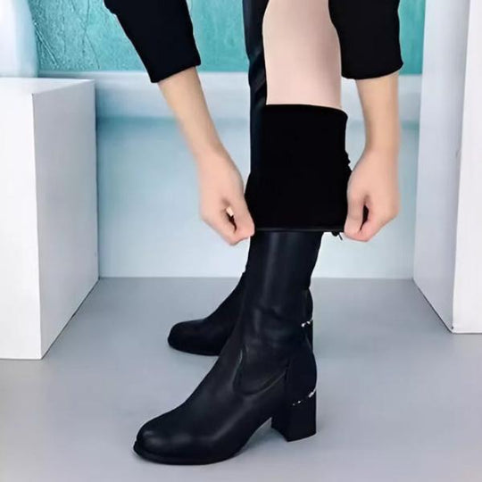 Alanis™ Série outono-inverno Botas de couro quentes para mulheres Aparência Slim