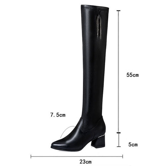 Alanis™ Série outono-inverno Botas de couro quentes para mulheres Aparência Slim