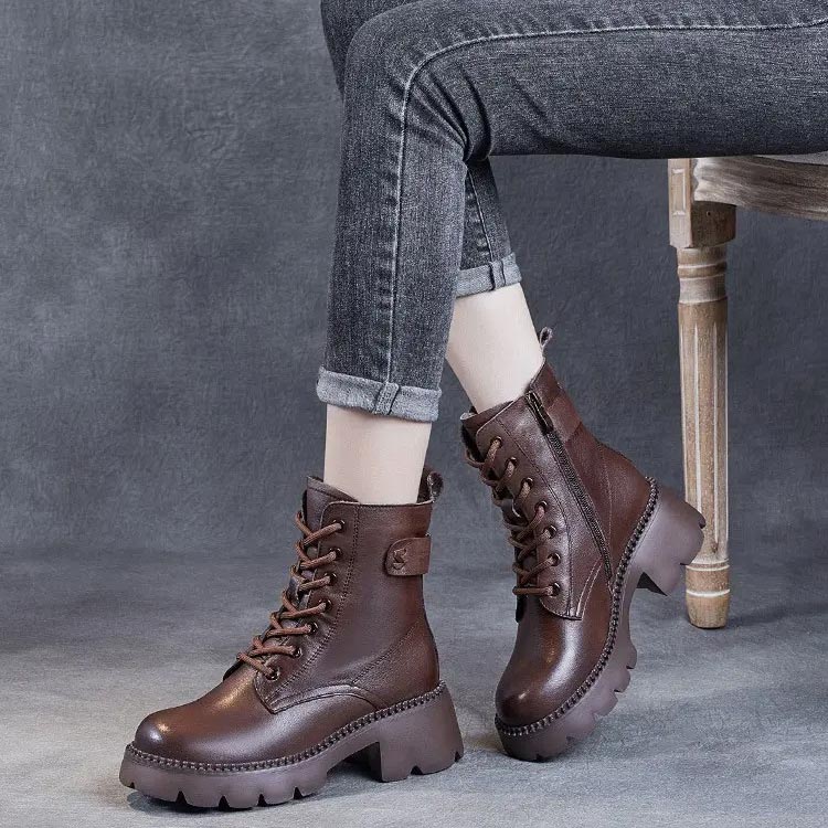 Danuta™ Botas femininas ortopédicas de couro