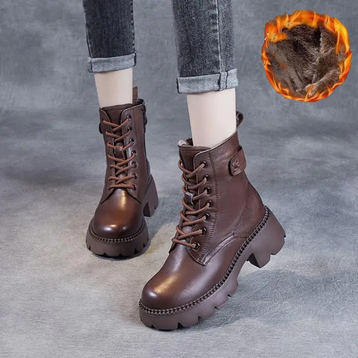 Danuta™ Botas femininas ortopédicas de couro