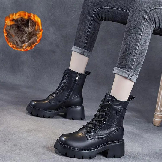 Danuta™ Botas femininas ortopédicas de couro