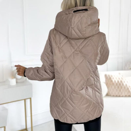 Isolde™ Jaqueta feminina elegante de gola alta Parka na altura do quadril